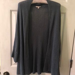 Eileen Fisher blue linen-blend shrug cardigan L